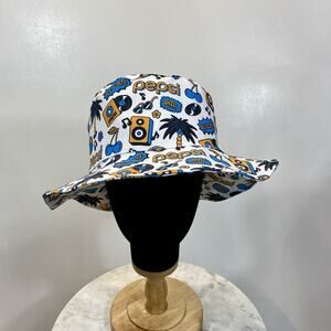 Pepsi Limited Edition Bucket Hat Multicolor Print Summer Vibes Cap NWOT